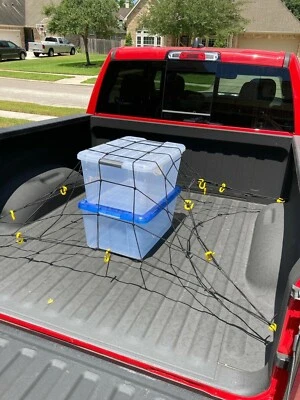Ganchos de amarre de cama de red de carga para camioneta Ford serie F tamaño completo plataforma larga 66"x98" Foto 1 de 4