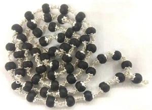 Karungali Mala/Ébano Mala en plata pura - 7 mm - certificado de laboratorio - Imagen 1 de 3