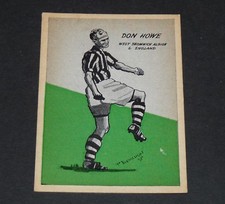 1958 FOOTBALL TIPS CARD MASTER VENDING DON HOWE WEST BROMWICH ALBION BAGGIES