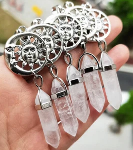 10 pezzi gemme quarzo roccia pietra luna sole ciondoli chakra reiki amuleto guarigione - Foto 1 di 3