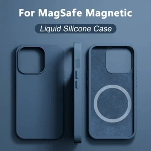 Original Liquid Silicone For Apple Magsafe iPhone 16 15 14 13 12 Pro Max Plus - Picture 1 of 13