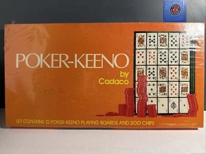 New Vintage 1977 Poker-Keeno By Cadaco Game Playing Board 200 Chips - Picture 1 of 5