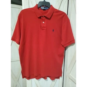 Polo Ralph Lauren Classic Red Logo Shirt M Small Blue Pony  - Picture 1 of 4