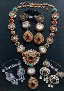 Sabyasachi Inspired Necklace Earrings Indian Bollywood Style Good Quality Heavy - Picture 1 of 3