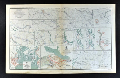Civil War Map Atlanta Savannah Georgia 20th Army Blakely Mobile Defenses Alabama - Image 1 of 4