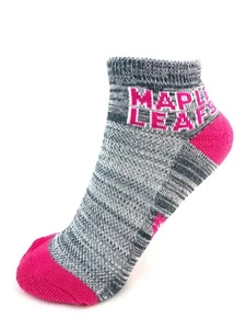 Toronto Maple Leafs Hockey Money Ankle No Show Socks - Gray RMC & Pink - Picture 1 of 1