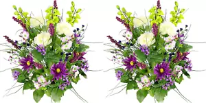 2Pcs of 30 Stem Artificial Flowers Morning Glory & Ranunculus Bush Spring Faux F - Picture 1 of 7