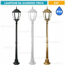 Lampione da giardino lanterna in vetro e27 luce esterno alluminio 178x24 cm IP44