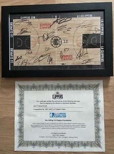 LA Clippers Team Signed Framed Mini Floor COA Paul George Kawhi Leonard 19 Autos - Picture 1 of 3