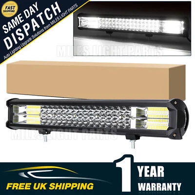 20INCH LED Light Bar Spot Flood Work Bar Offroad Truck SUV 290W 92LEDs Car - Image 1 of 4