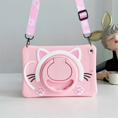 Cat Girl Kids Case For iPad 5 6 7 8 9 10th 10.2" 10.9" Air 2 3 4 Mini Pro 9.7 11 - Image 1 of 4