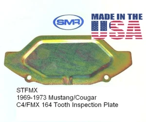 68-73 MUSTANG FMX TRANSMISSION INSPECTION PLATE ZINC PLATED Made in The USA - Bild 1 von 1
