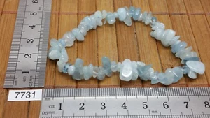 Bracelet baroque CALCEDOINE BLEUE pierres roulée naturelle BELLE QUALITE chips - Picture 1 of 1