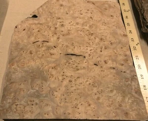 Carpathian Elm Burl wood veneer 11" x 12" raw no backing 1/42" thick ID # 62 - Picture 1 of 3