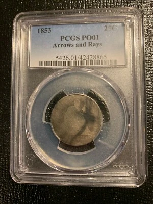 1853 Arrows and Rays Seated Liberty Quarter PCGS PO01 Poor Lowball Type Set - Image 1 of 2