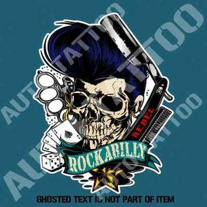 ROCKABILLY REBEL DECAL STICKER HOT ROD RAT ROD MOD VINTAGE AMERICANA STICKERS - Bild 1 von 1