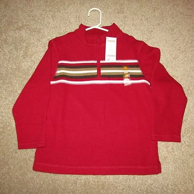 Boys Gymboree red brown tan ribbed knit shirt sweatshirt sweater NWT holiday 5 - Image 1 of 4