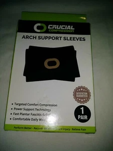 Crucial Compression Arch Support Sleeves L/XL Black - Picture 1 of 2