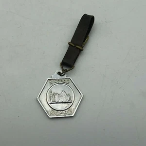 Ricordo Pompei FOB Leather Strap Medal Missing Back Side Picture Vintage - Picture 1 of 12