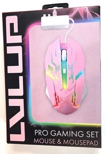 LVLUP PRO GAMING SET MOUSE & MOUSEPAD RGB BACKLIGHT LU788-PNK NEW SEALED - Picture 1 of 2