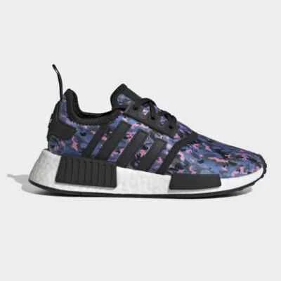 Adidas NMD R1 J Shoes Black Pink Blue Camo HQ6183 Youth NEW - Image 1 of 4