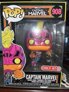 Funko POP! Marvel Captain Marvel 908 Black Light / Target Ex con Pop P {FPB6} - Imagen 1 de 10