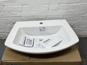 TOTO LT963#01 COTTON SOIREE SELF RIMMING LAVATORY 27-5" W x 18-7/8" D - Picture 1 of 9