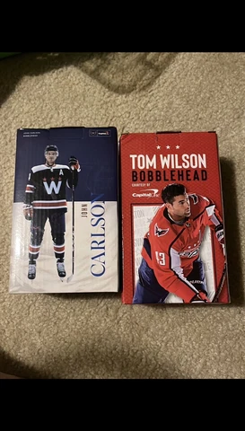 Lot of 2 Washington Capitals Tom wilson, John Carlson,  bobbleheads Cover