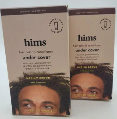 Color de cabello y acondicionador Hims bajo cubierta marrón medio 5 fl oz, 2pk, nuevo Foto 1 de 4
