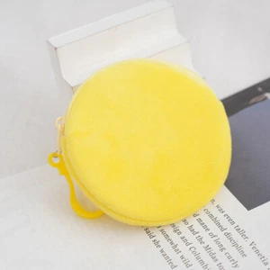 Solid Plush Coin Purse Cute Wallet ID Card Bag Keychain Minimalist Coin Bag - Picture 1 of 22