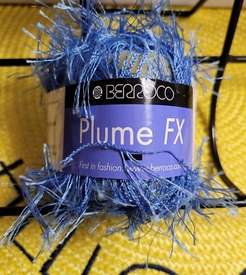 Berroco Plume FX BUDGIE BLUE #6710 Effect Yarn Polyester Fringe Eyelash - Image 1 of 4