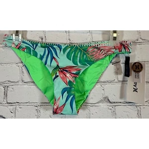 Hurley Java Tropical Reversible Bikini Bottoms Floral Print Swimsuit S - Picture 1 of 3