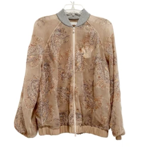 Brunello Cucinelli Silk Paisley Bomber Jacket Cardigan Sequin Women's Size L NWT - Picture 1 of 10