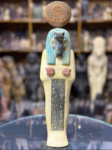 Antica statua egizia antiquariato dio scimmia-Uraeus cobra statua stile egizio BC - Foto 1 di 9