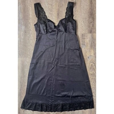 Vestido de Noche Vintage BALI Completo Sin Mangas Negro Talla 36, M-L Ribete de Encaje Foto 1 de 4