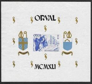 Belgium. 1941. Orval Abbey Monks. Imperforated Sheetlet. MNH. - Picture 1 of 1
