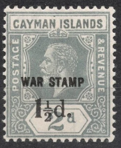 SG58 Sn:#MR7 1920  1½ d CAYMAN ISLANDS Surcharged  King George V , MH LH - Picture 1 of 2