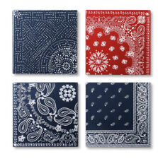 Levi's x Target 4pk Enameled Wood Bandana Print Coaster Set 4x4in. Red/Blue RARE