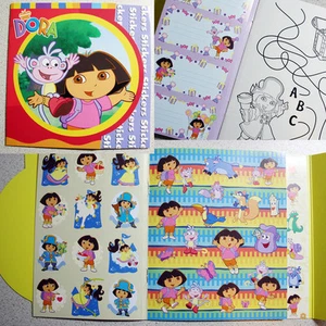 ORIGINAL DORA THE EXPLORER 62 STICKERS COLORING + ACTIVITY MINI ALBUM 2004 NEW ! - Picture 1 of 12