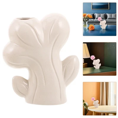 Mini Ceramic Vase - Minimalist White Ceramic Vase Nordic Decor - Modern - Bild 1 von 4