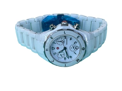 Michele Tahitian 35mm Chrono White Ceramic Ladies Watch -  MWW12A000002 - Image 1 of 4