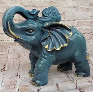 Bronze Feng Shui Elephant Statue Sculpture by Barye Lucky Animal Decoration Gift - Picture 1 of 10