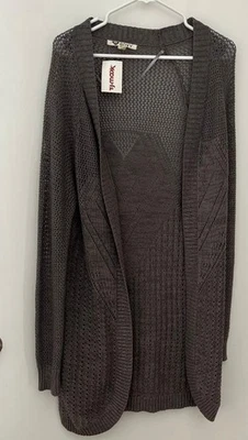 Cárdigan largo de algodón con frente abierto gris talla pequeña Roxy para mujer nuevo con etiquetas Foto 1 de 2