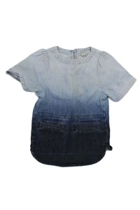 Stella McCartney Kids Short Sleeve Pockets Two Tone Ombre Denim Top Blue Size 2Y - Picture 1 of 5