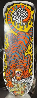 Santa Cruz Salba Tiger tabla de skate rara blanca reedición Steve Alba - envío Foto 1 de 4