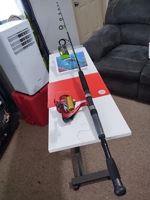 Spinning Fishing Rod Zebco Bite Alert 7' MH 17-50lb And Reel Competitor - Image 1 of 4