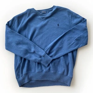 Polo Ralph Lauren Suéter Para Hombre Talla Grande Azul Cuello Redondo Jersey Azul PONY - Imagen 1 de 5
