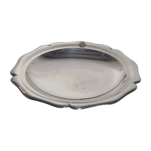 08L12 ANCIEN PLAT COUPE A FRUITS EN METAL ARGENTE AVEC BLASON SERVICE DE TABLE - Picture 1 of 12