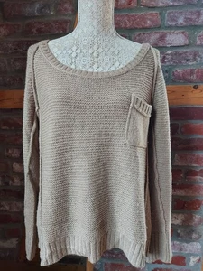 Strickpulli Beige mit Brusttasche ~ Gr. 40/42 ~ 44% Alpaka 12% Wolle - Bild 1 von 9