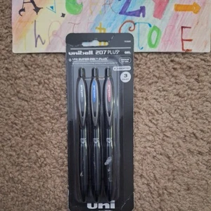 Uni-ball 207 PLUS+ 70396 Rollerball Pens, 0.7mm, Gel Ink, Asst Colors, 3 Count - Picture 1 of 4
